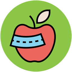 App and tape, flat icon of diet