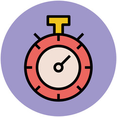 Time counter, flat icon of chronometer