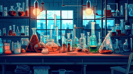 Science lab equipment an image showcasing scientific. AI generated