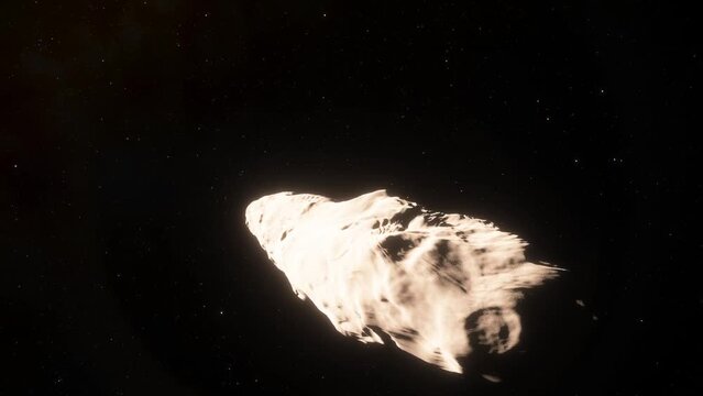 Slow-motion of Asteroid Oumuamua in space traveling inside our solar system