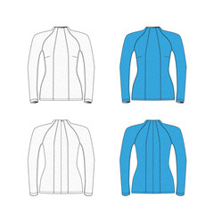 Womens raglan slim fit with long sleeves and hidden zip