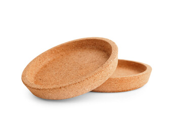 Cork plates isolated on white background