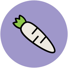 A well-designed flat icon of carrot