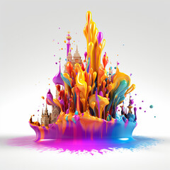 colorful splashes on white background