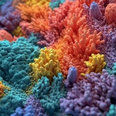 Coral Reef in the Sea. Colourful Coral Background. Created with generative AI.