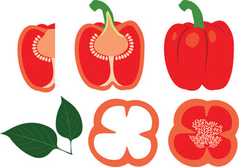 Red bell pepper. Fresh healthy vegetables