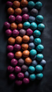 Sweet Bonbons Candy Photorealistic Vertical Background. Sweet Dessert From Confectionery. Ai Generated Lifelike Background with Delicious Flavory Bonbons Candy. Generative AI