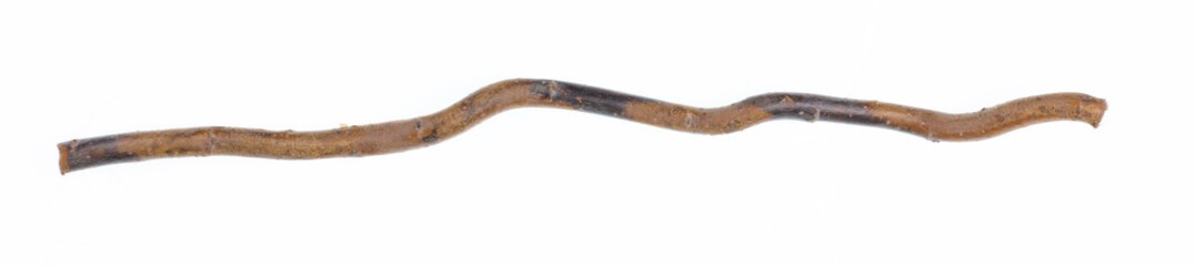 wooden curve stick isolated on white background