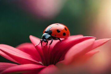 ladybug on the flower sucking its juice