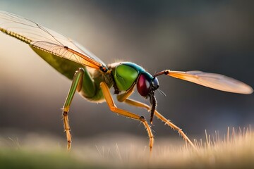  hybrid insect with the body of a bee and the legs of a praying mantis 