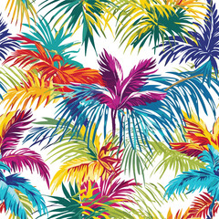 Fototapeta premium Seamless Colorful Hawaii Palms Pattern.Seamless pattern of Hawaii Palms in colorful style. Add color to your digital project with our pattern!
