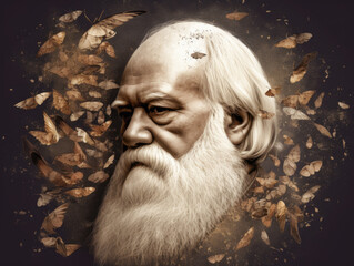 World Darwin day post design for social media Generative AI - obrazy, fototapety, plakaty