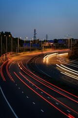 Fast traffic on the M5 motorway near Bristol, UK