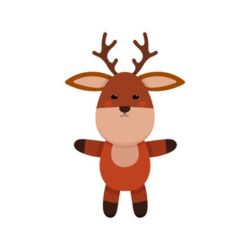cartoon deer  vector isolated illustration