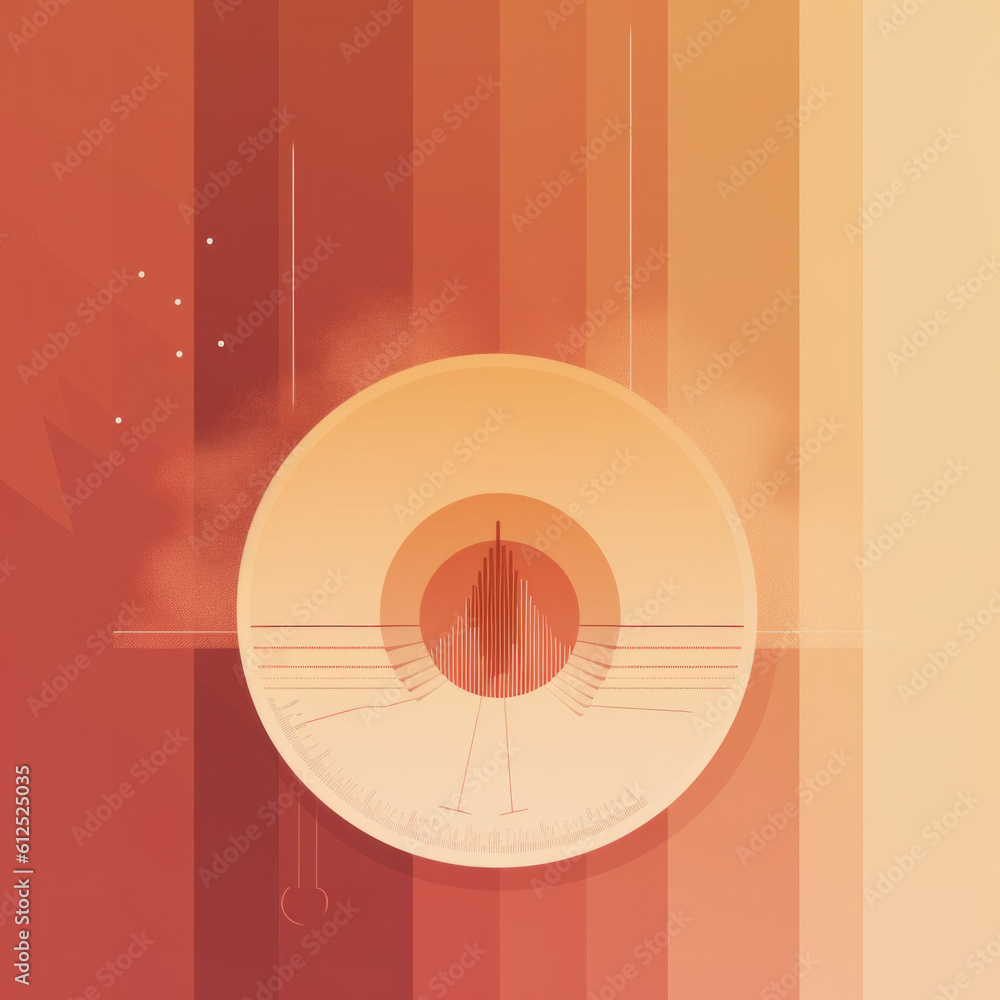 Poster a clock that is sitting on a table. generative ai image.