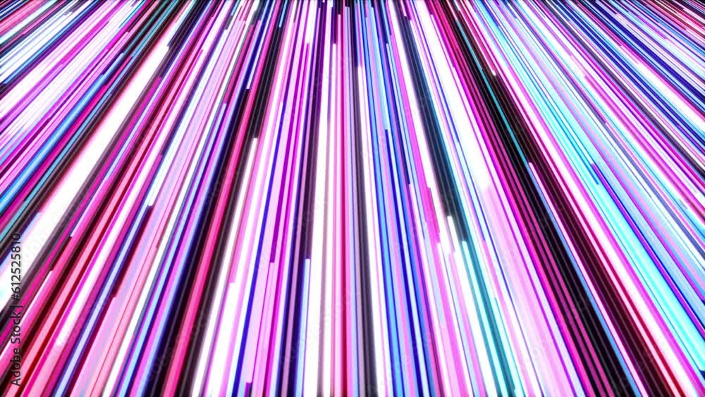 Poster incoming abstract violet pink blue color neon lines flowing race background loop. arriving colored r