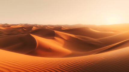 Fototapeta na wymiar beautiful landscape of sand dunes at sunset, generated by AI