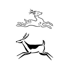silhouette of a deer vector template