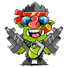 Fantasy cartoon character illustration. Fairytale humans and creatures. Elf, orc magician, druid cartoon personages. Fantasy games