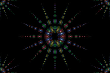star spiral black light circles pattern whirl bright holiday circular lights