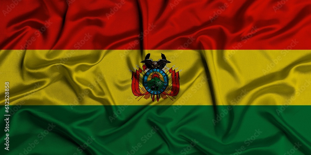 Canvas Prints Digital render of the textured fabric national flag of Bolivia