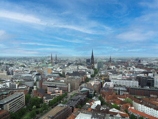 Fototapeta na wymiar Panorama view of Hamburg