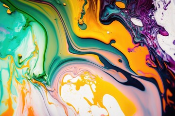 vibrant and colorful liquid substance in close-up view. Generative AI