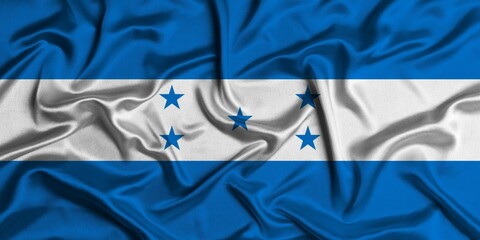 Crumpled national flag of Honduras