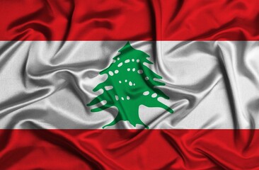 Crumpled national flag of Lebanon