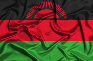 Crumpled national flag of Malawi