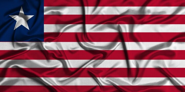 Crumpled national flag of Liberia