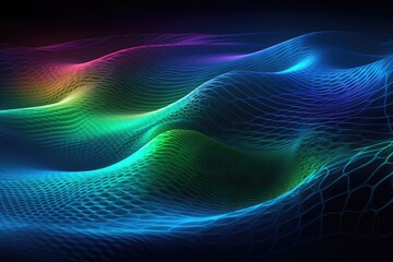 abstract wavy lines created digitally. Generative AI