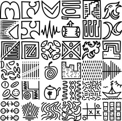  Pattern with doodle and symbols