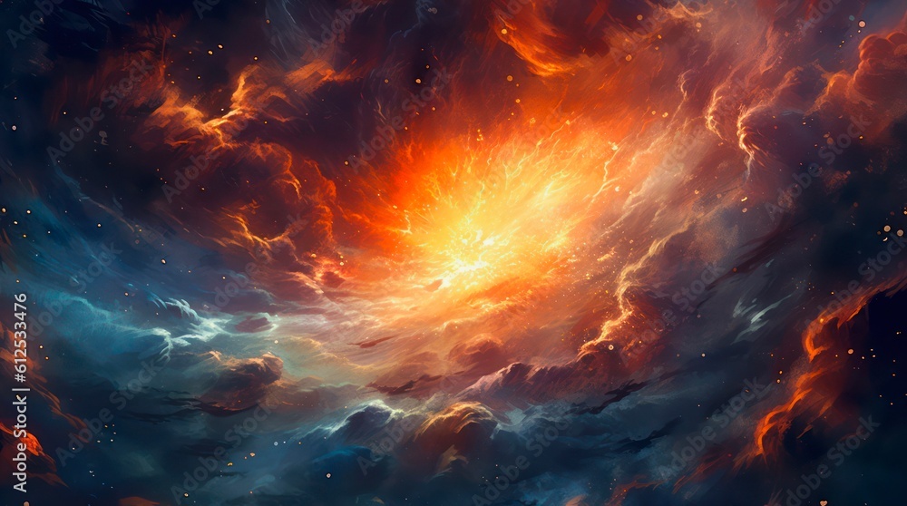Canvas Prints abstract space background. galaxies, nebula and stars in space. generative ai.