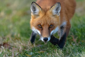 Selective focus shot of a Red Fox in the forest