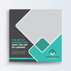 Modern Mortgage Real Estate House For Sale square social media promo poster sale & discount social media advertising design.