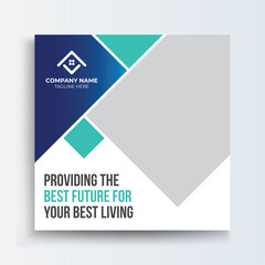 Mortgage service social media post and web banner design template real estate social media layouts template design bundle vector. 