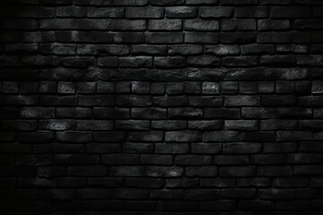 Fototapeta na wymiar black brick wall, dark background for design | Generative AI 