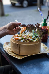 Salmon salad bowl