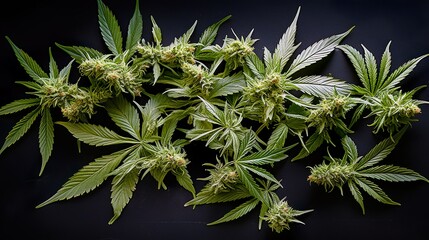 Cannabis plant, flowers, buds, ai generated