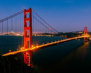 Fototapeta na wymiar Low-angle view of the Golden Gate Bridge in California, USA