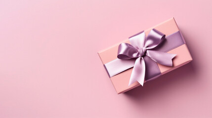 white gift box with ribbon. Generative Ai. 