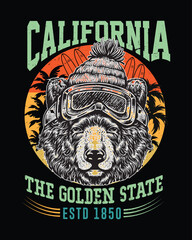 California The Golden State stylish trendy typography - perfect for apparel design
