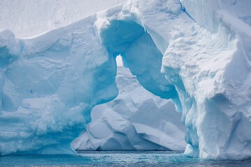 Beautiful shot of ice glaciers in the ocean