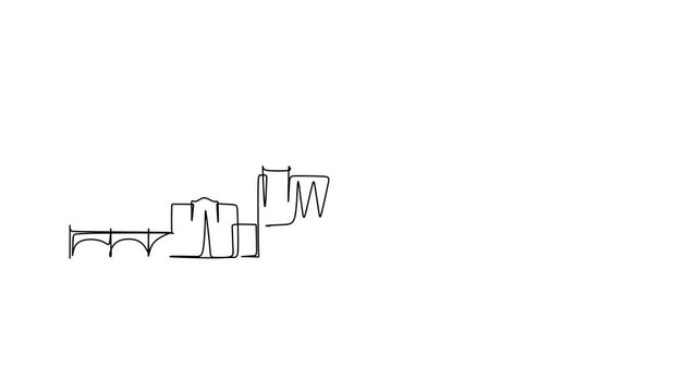 Self-drawing of the Allentown skyline, California, USA