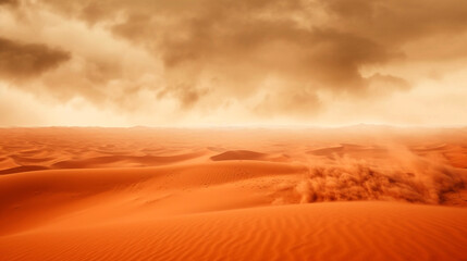 Fototapeta na wymiar sandstorm in the sahara desert. Generative Ai. 