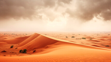 Fototapeta na wymiar sandstorm in the African desert. Generative Ai. 