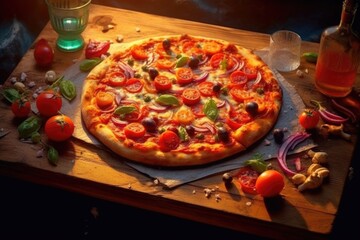 Obraz na płótnie Canvas Pizza images perfect for menu designs. Generative AI.