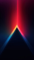 neon triangular frame, triangle shape, empty space, ultraviolet light, abstract geometric background. Generative AI