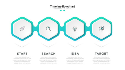 Timeline infographic design with options or steps. Infographics for business concept. Can be used for presentations workflow layout, banner, process, diagram, flow chart, info graph, annual report.